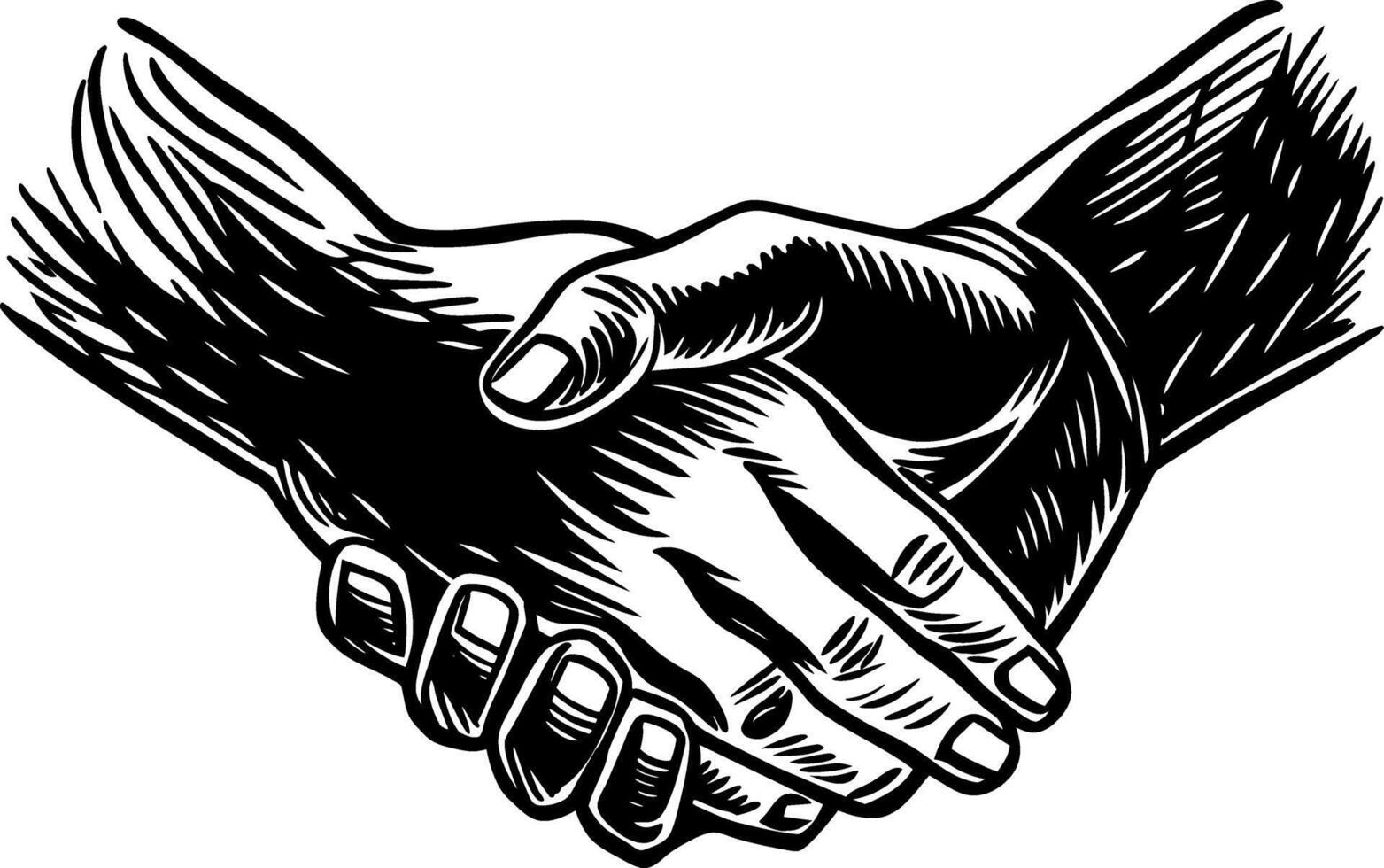 Holding hands hand drawn art vector