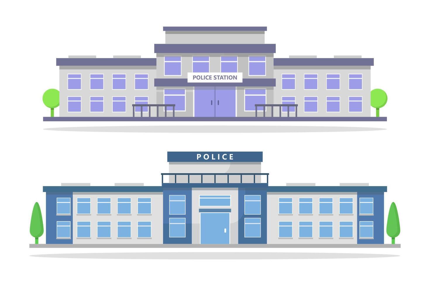 Illustrated police station buildings vector