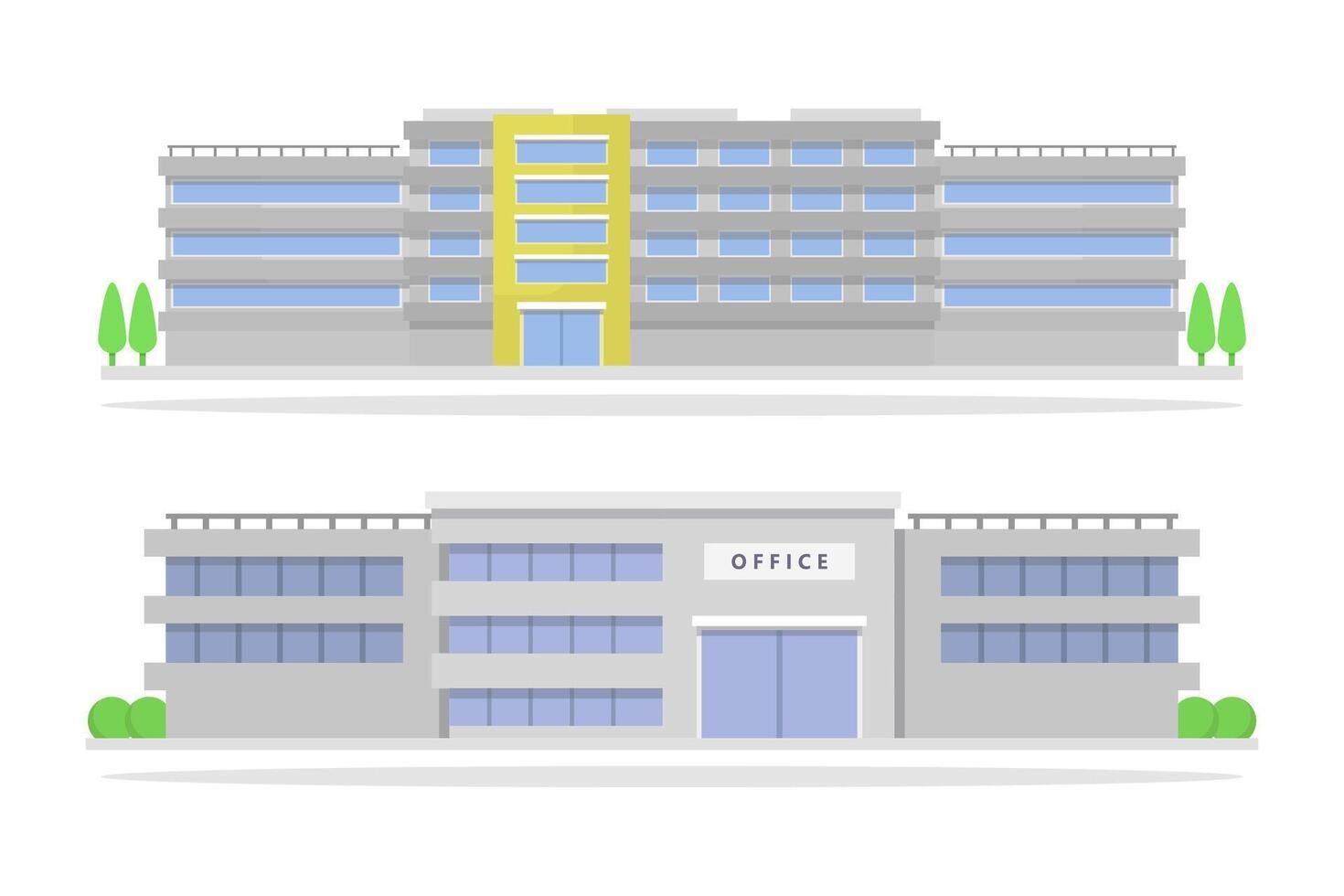 Illustrated office buildings vector