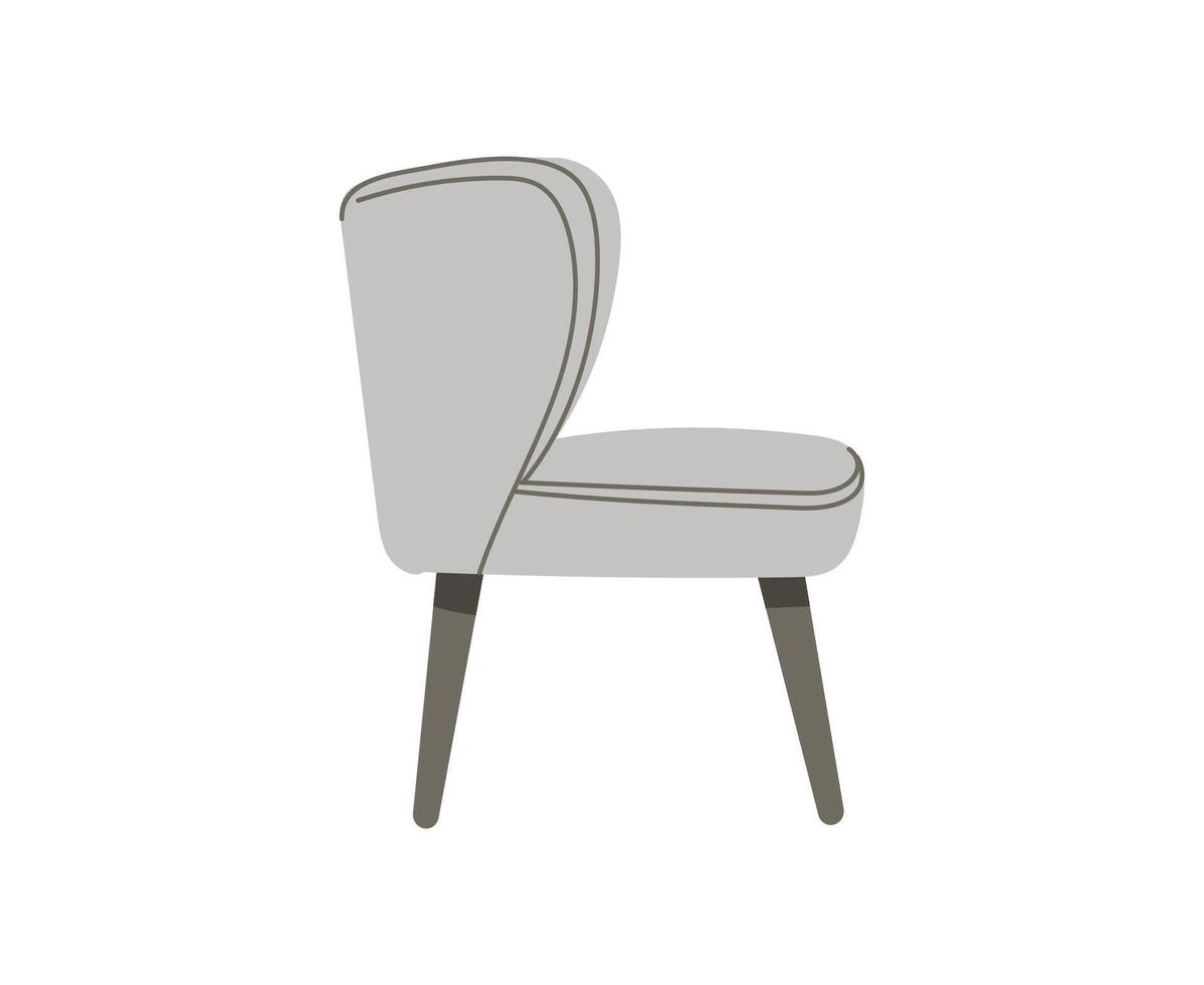 gris Sillón escandinavo aislado en blanco antecedentes para el interiores de habitaciones. ilustración plano estilo vector