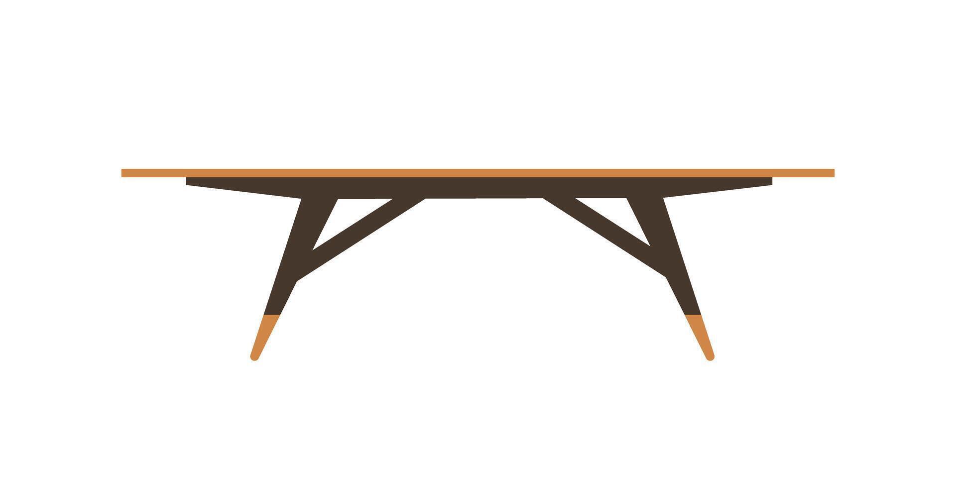 Table is Scandinavian style. Wooden table. illustration flat style vector