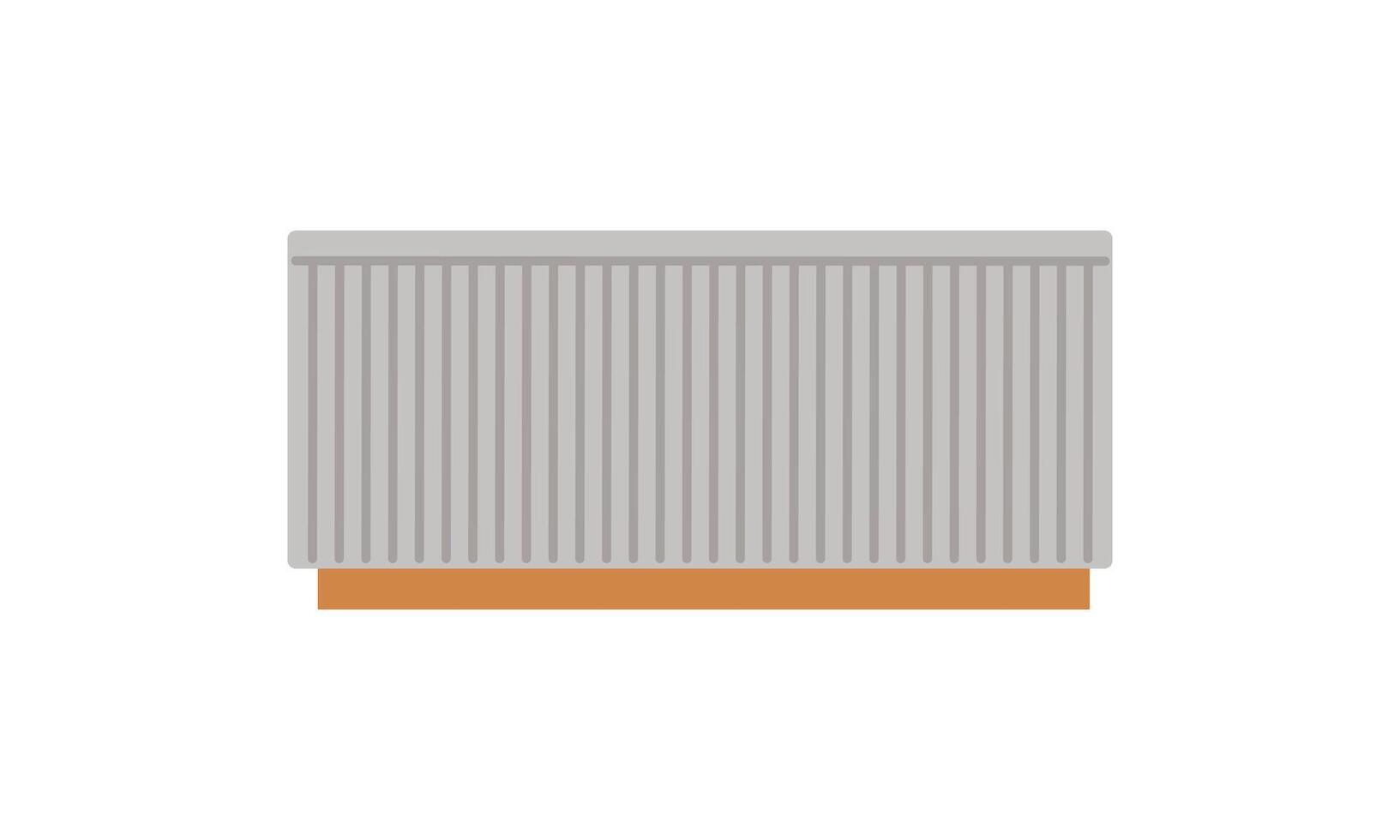 The table is a Scandinavian style console table. A wooden table. illustration of a flat style Modern room interior vector