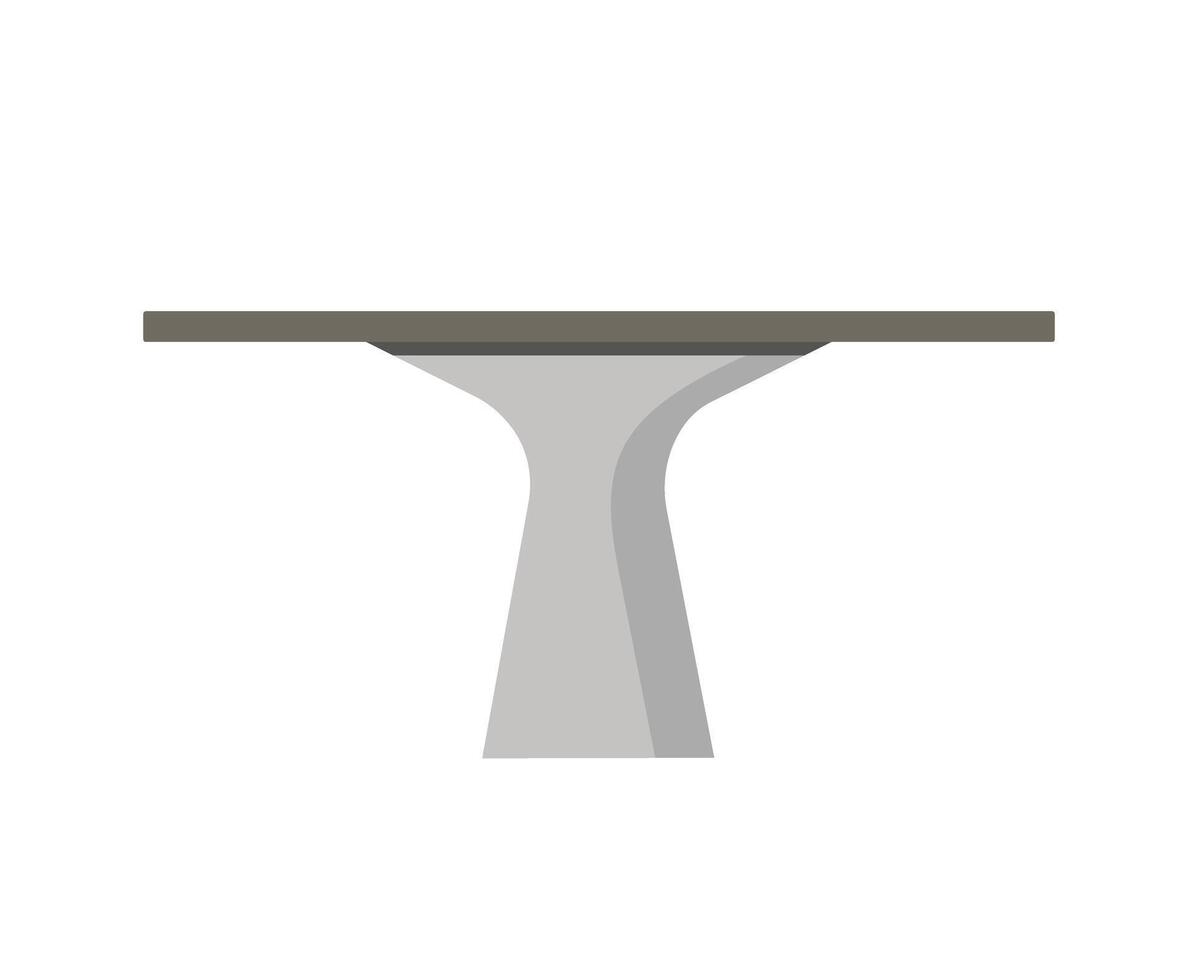 The table is round Scandinavian style. A wooden table. illustration of a flat style Modern room interior vector
