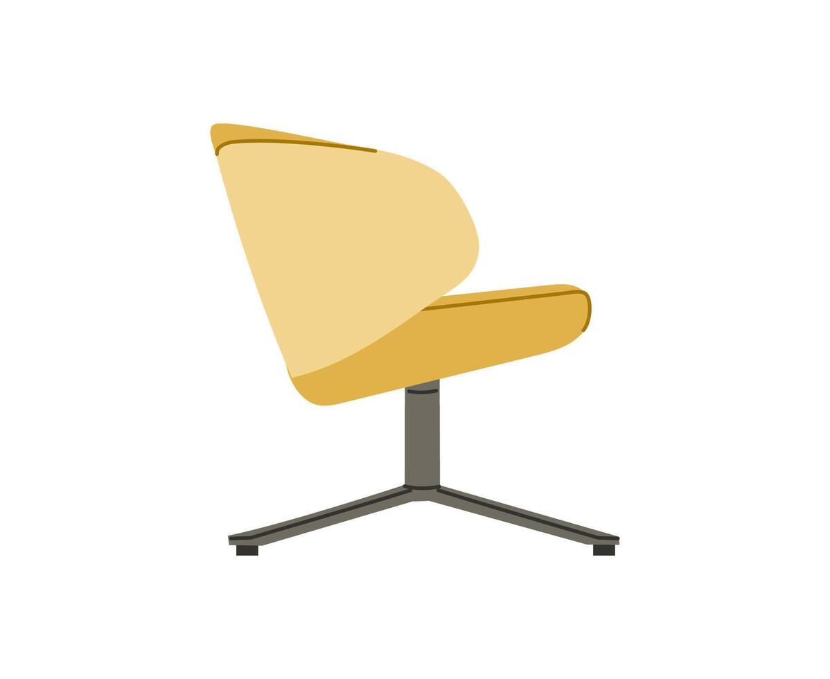 Yellow armchair scandinavian isolated on white backgroundFor the interiors of rooms. illustration flat style vector