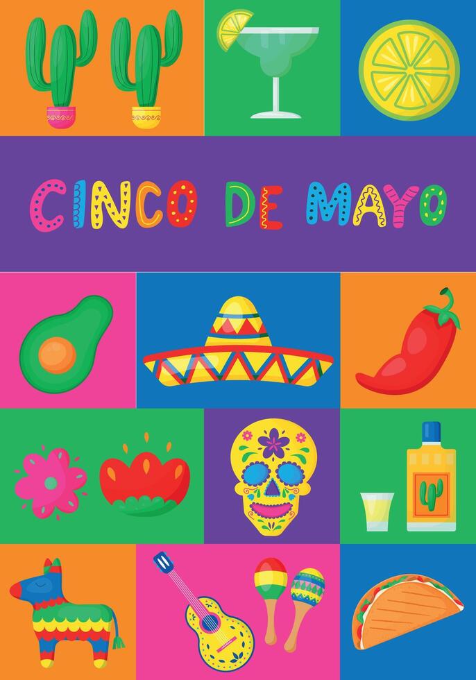 Cinco de Mayo sombrero flyer of Mexican fiesta party. vector