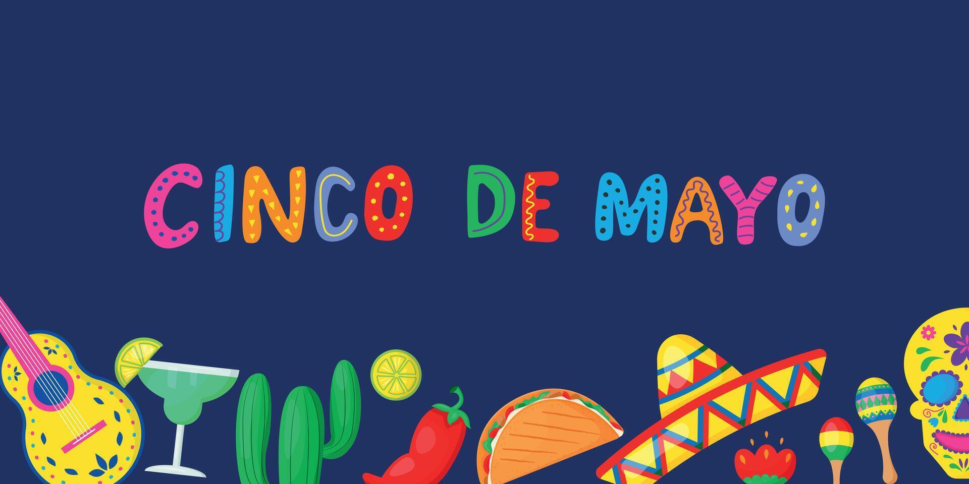 Cinco de mayo. May 5 holiday in Mexico. vector