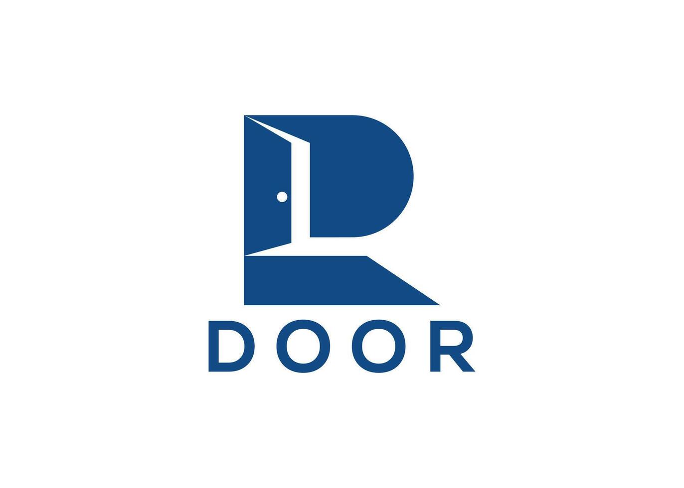 Creative and minimal letter R door logo template vector
