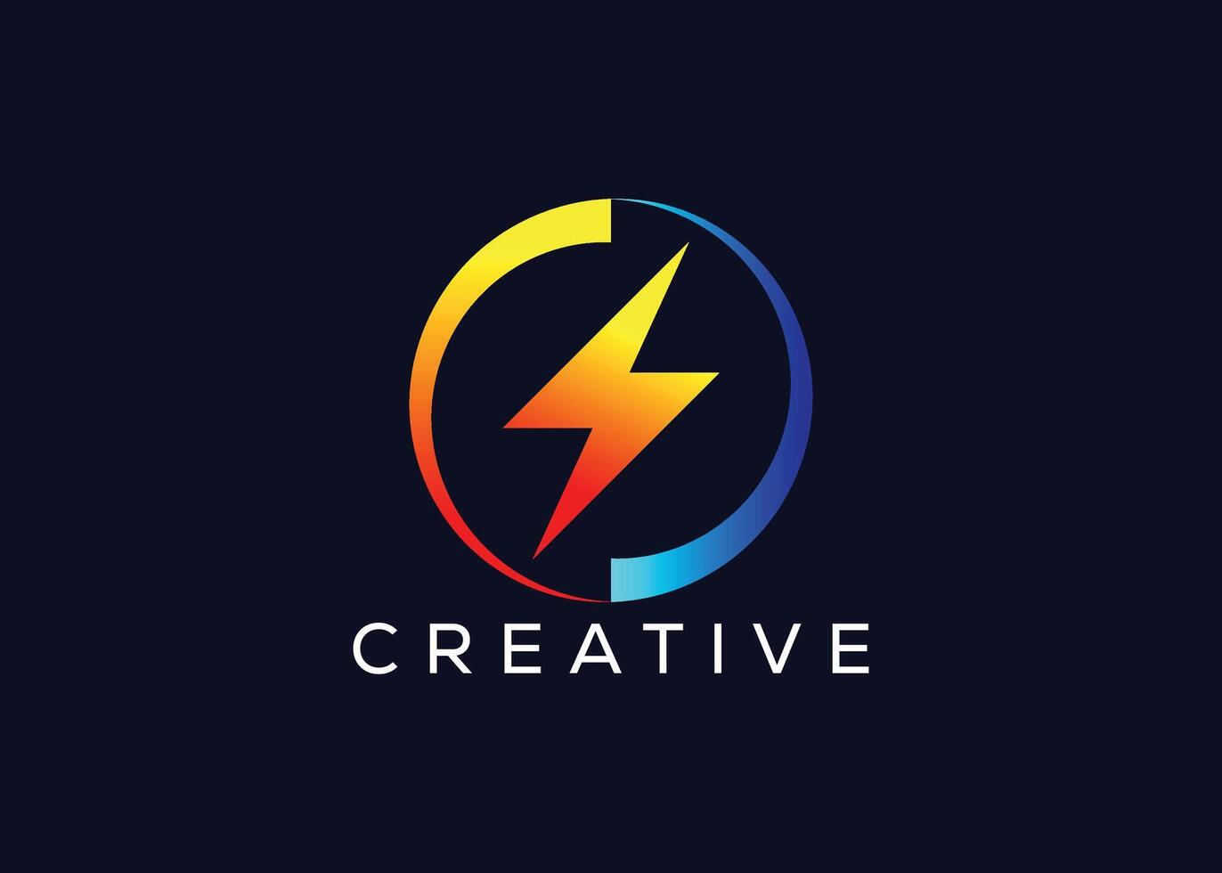 Creative and minimal colorful Thunder bolt logo template. Modern Thunder bolt colorful logo vector