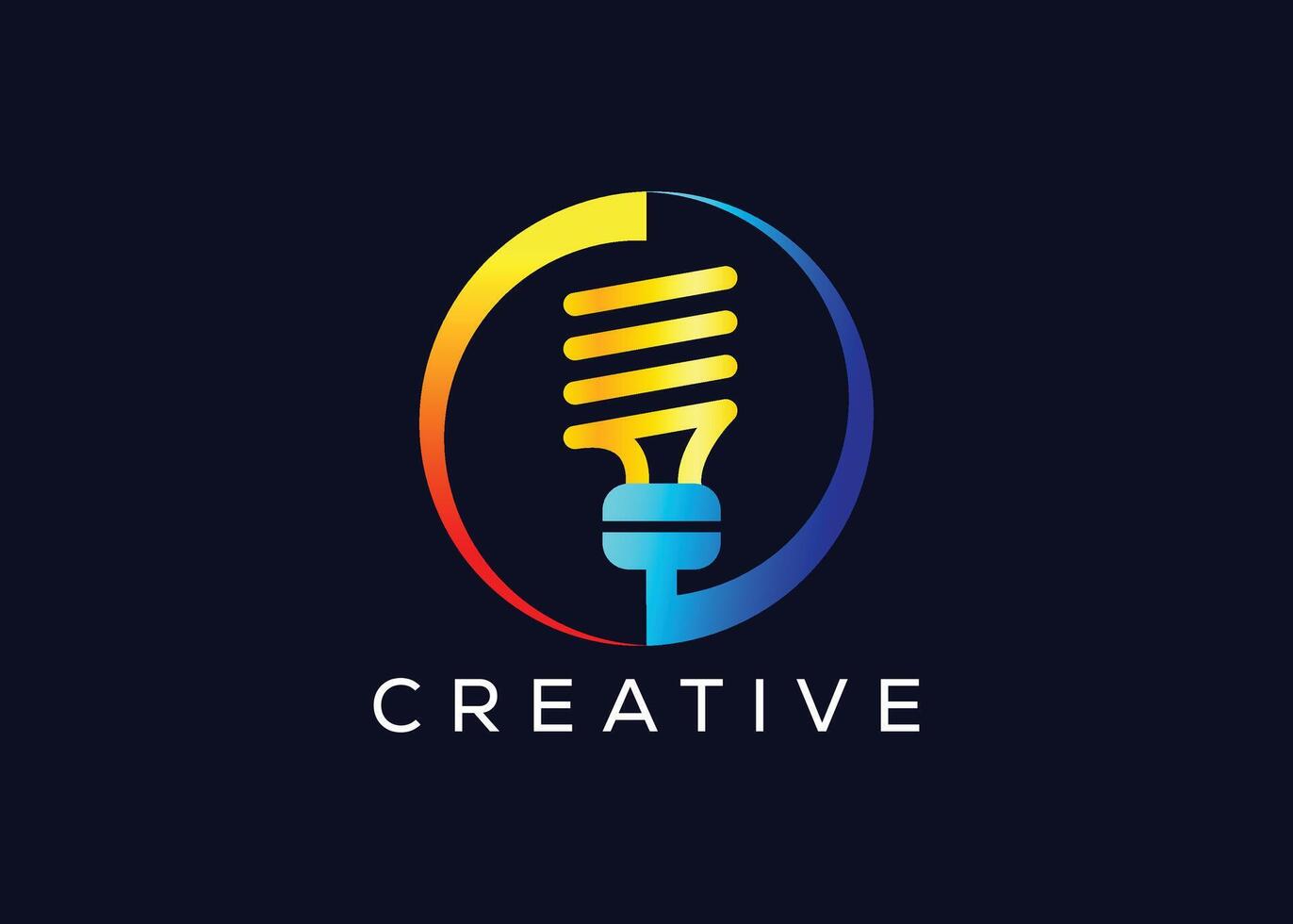 Creative and minimal colorful Light bulb logo template. Modern colorful Light bulb logo vector