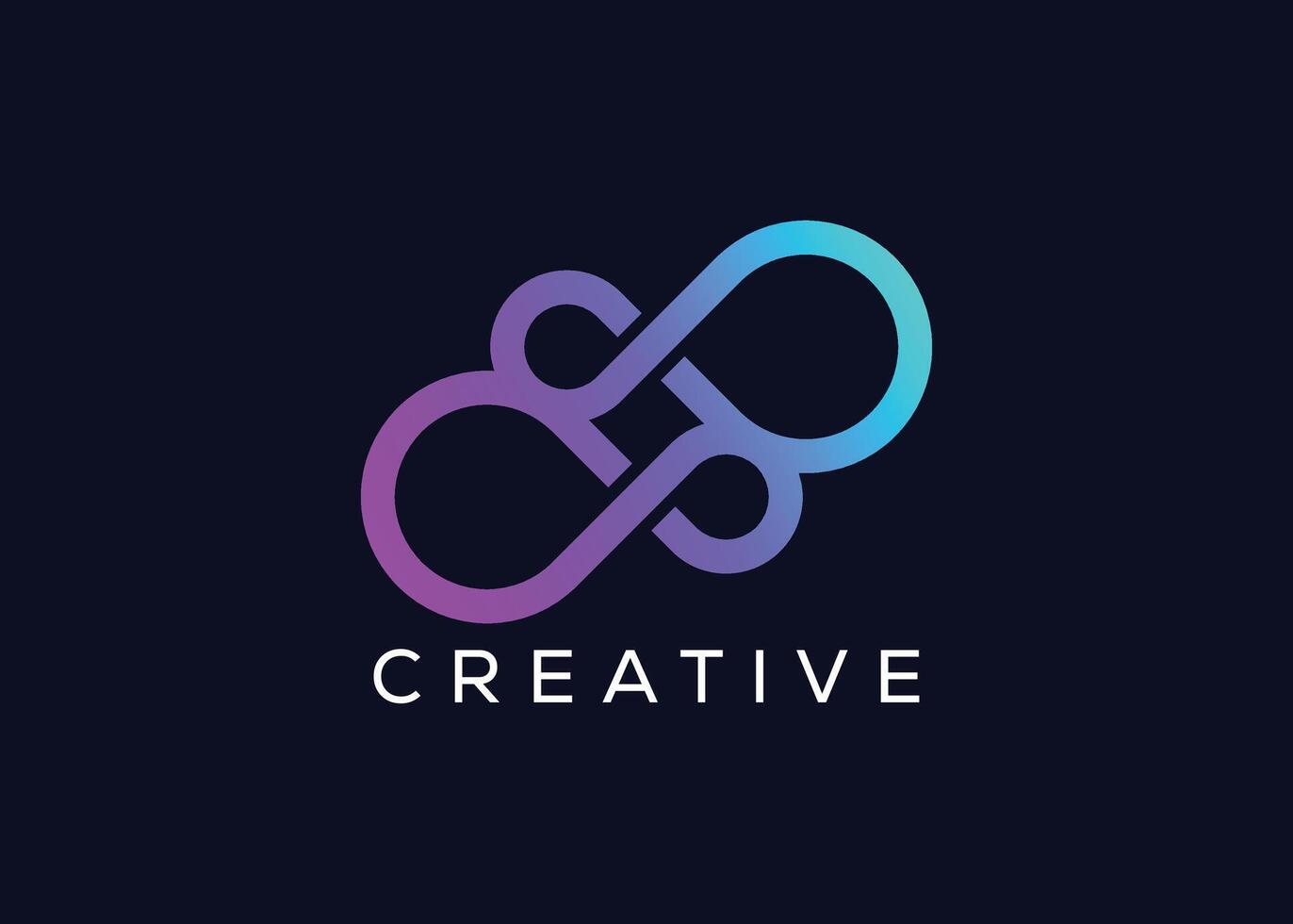 Creative and minimal colorful infinity logo template. Modern limitless colorful logo vector