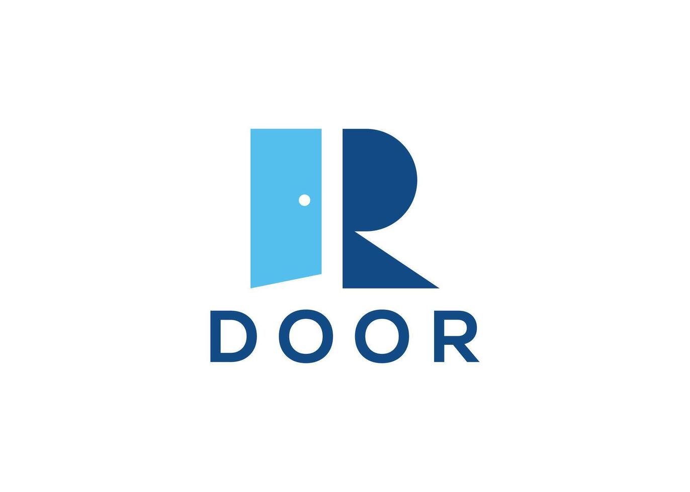 Creative and minimal letter R door logo template vector