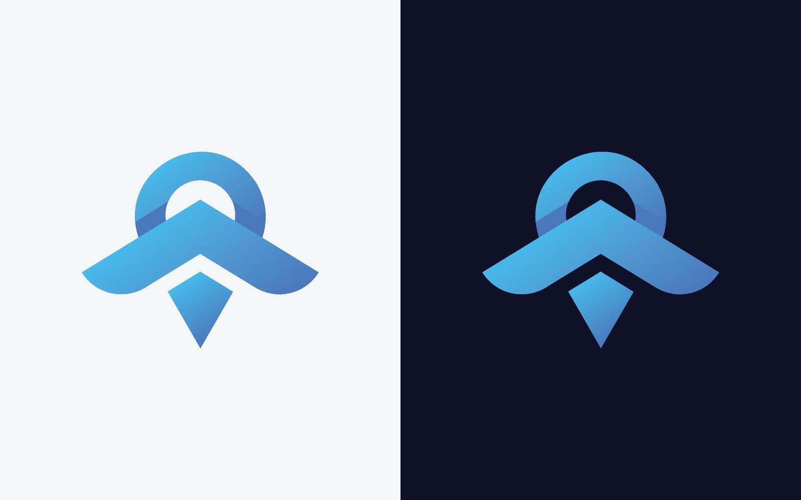 Creative and minimal home location logo template. Modern roof pin logo vector