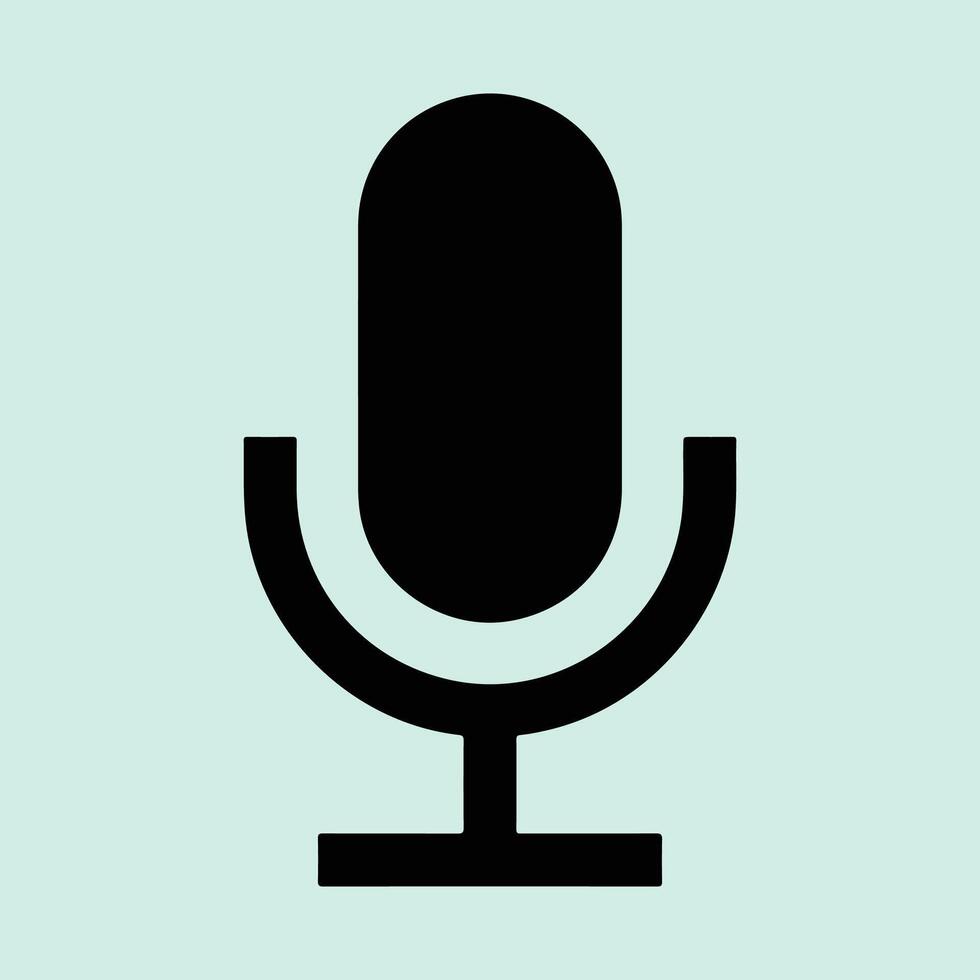 a microphone is in front of a blue background. vector