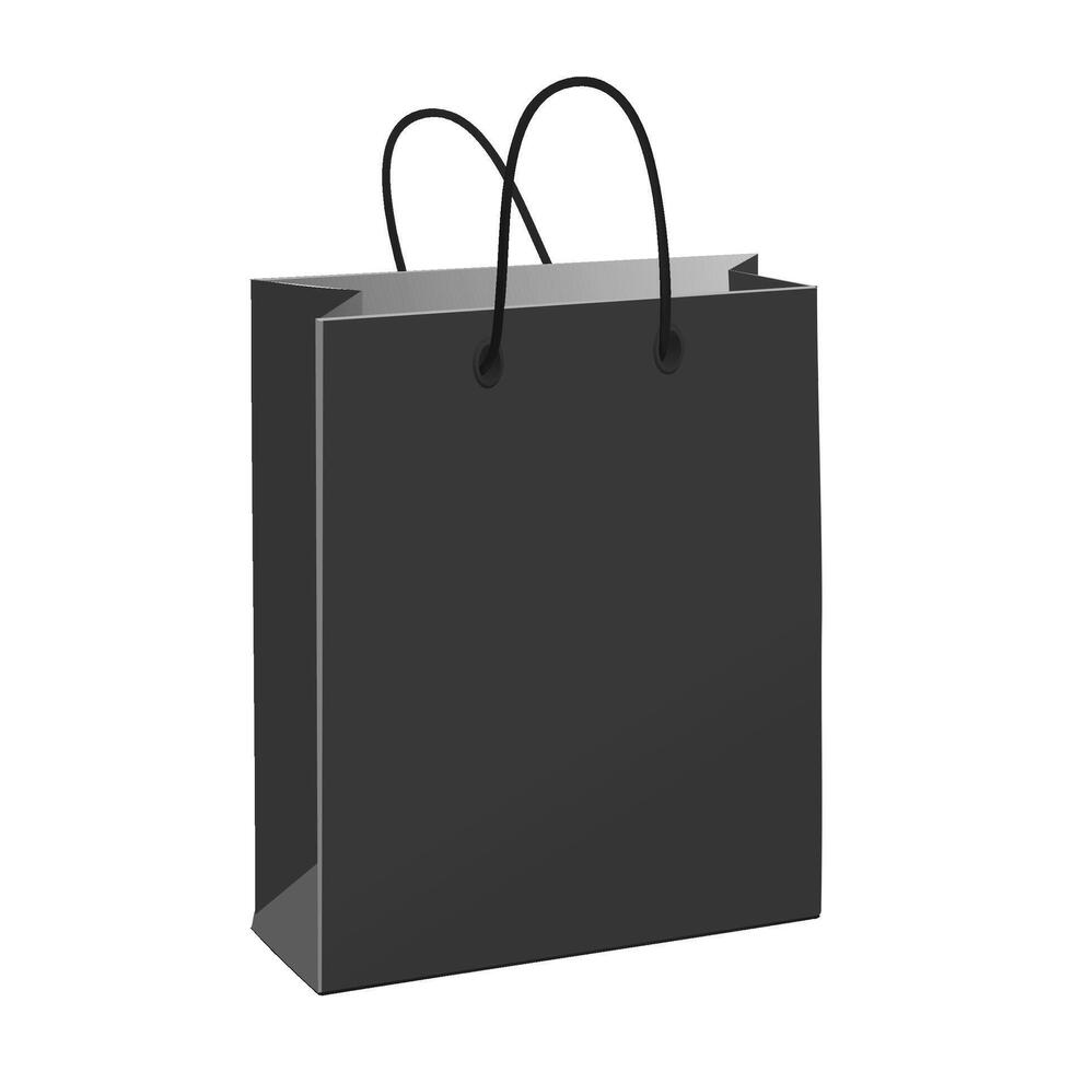 papel bolso maquetas de compras regalos y comida paquetes realista diseño blanco marrón y negro vector