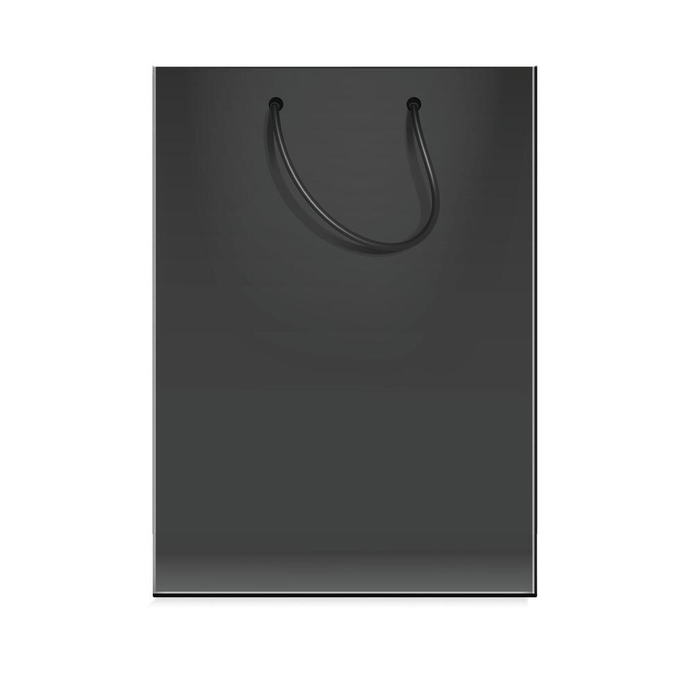 Paper bag mockups of shopping gifts and food packages realistic design White brown and black vector