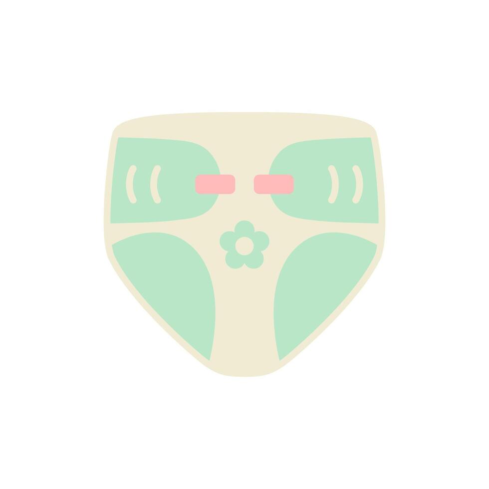 Baby diapers. An essential item for newborns. Simple cute flat icon. vector