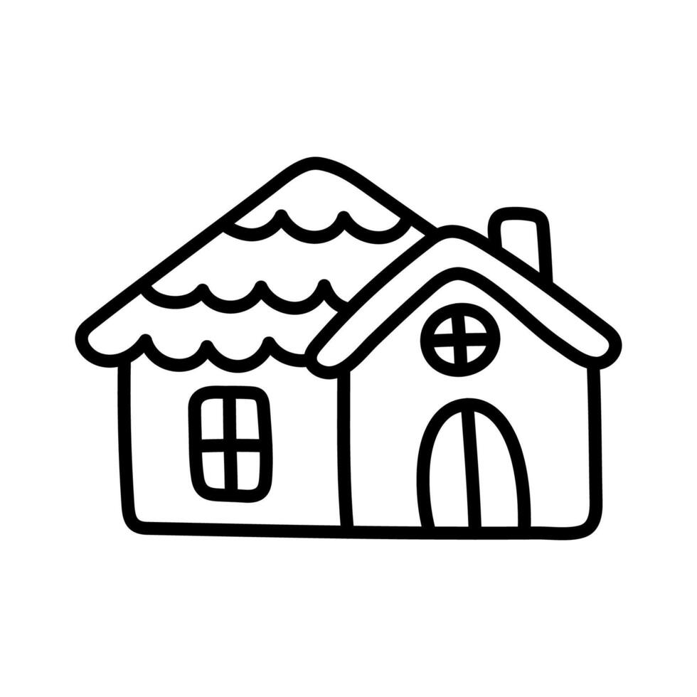 A lovely traditional country house. Simple linear illustration vector