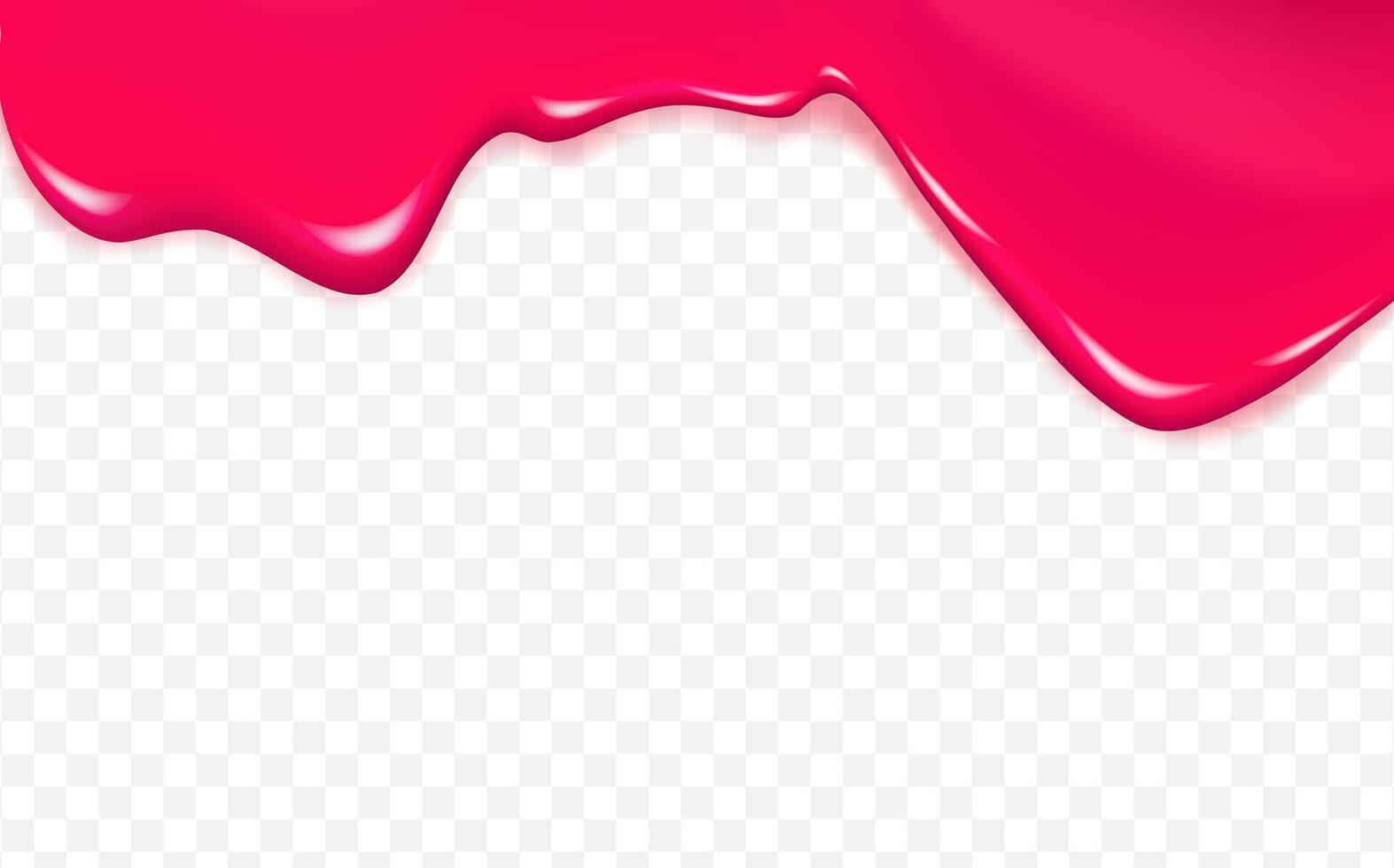 Flowing cherry or raspberries jam.Dripping pink caramel and sause. vector