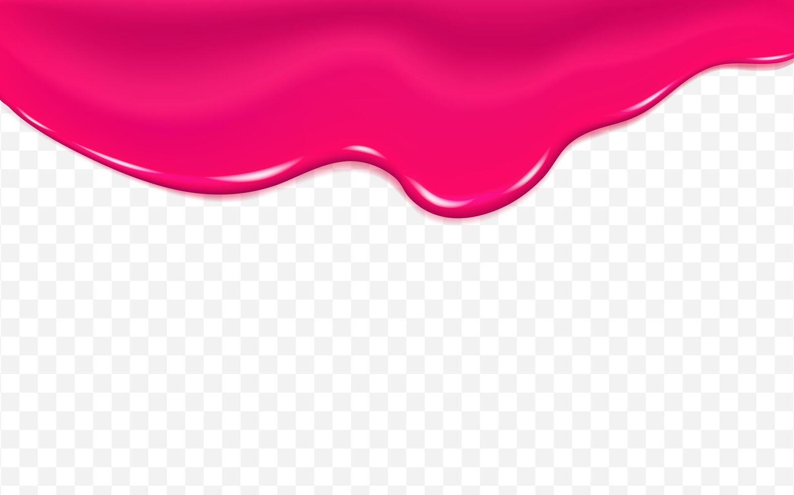 Flowing cherry or raspberries jam.Dripping pink caramel and sause. vector