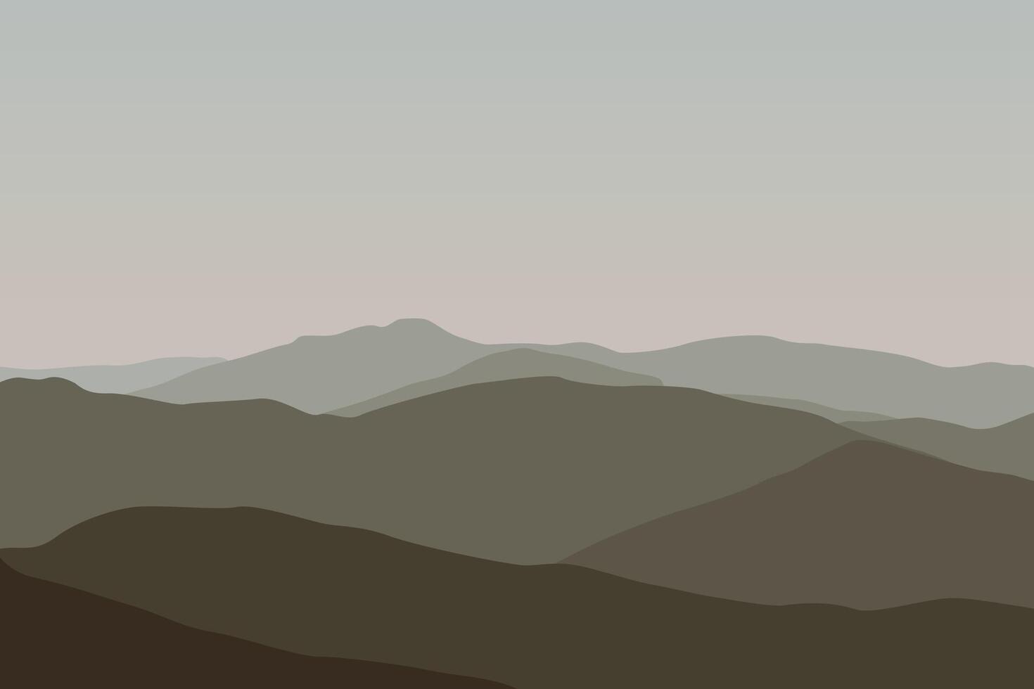 panoramic view of mountains. Illustrated in a flat style. vector