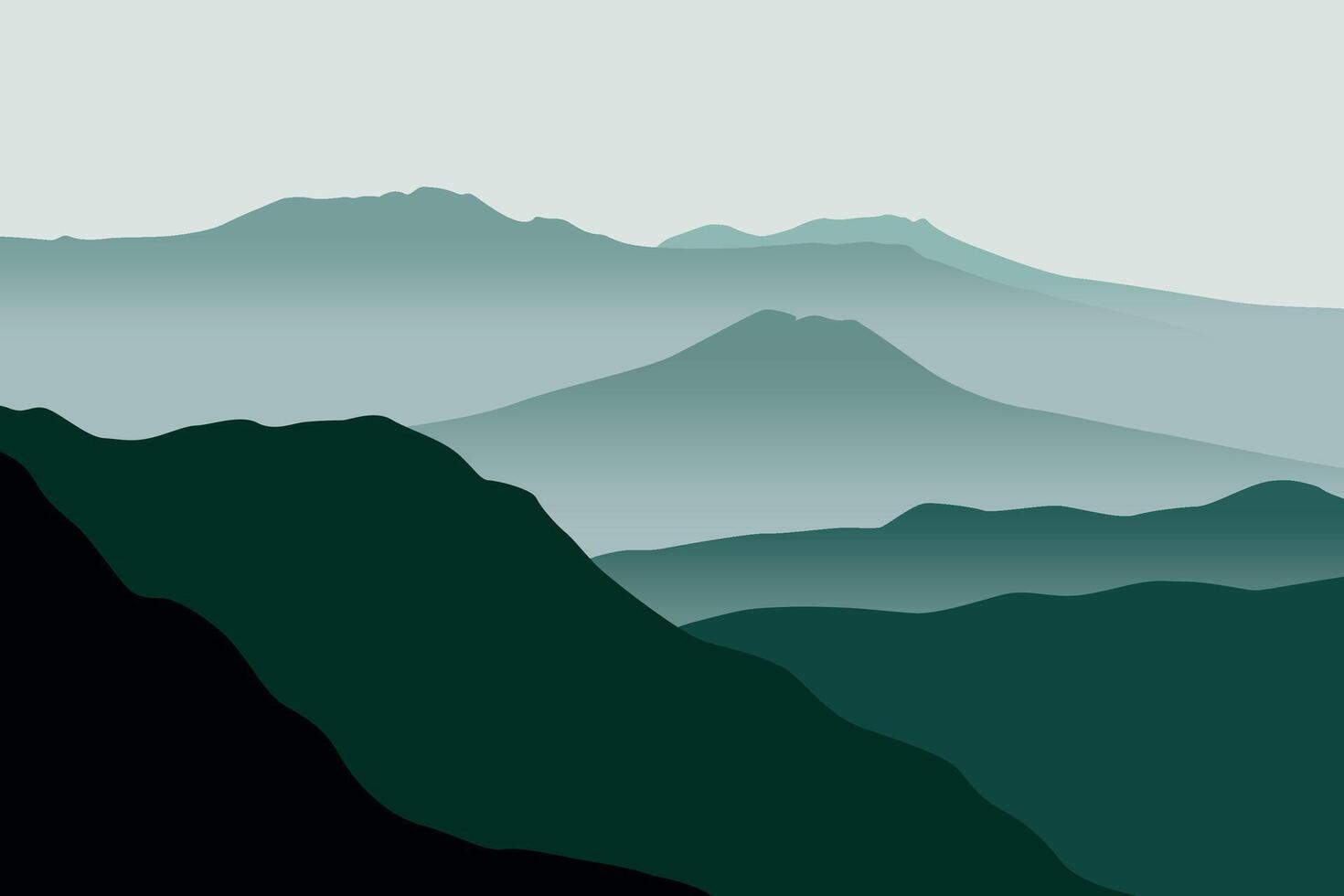 montañas paisaje panorama diseño. ilustración en plano estilo. vector