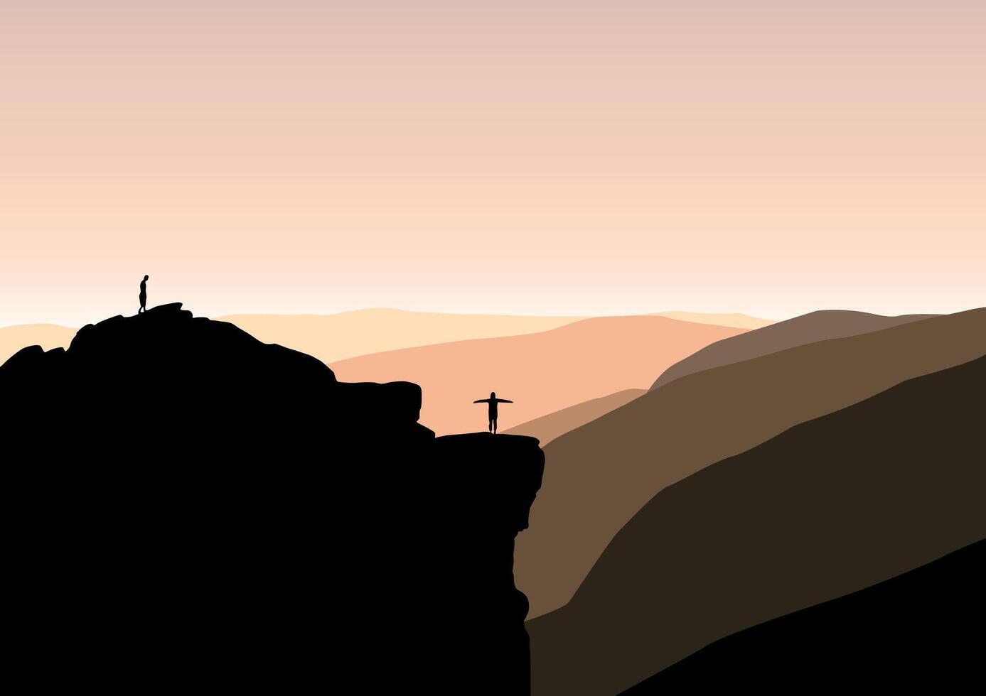 paisaje montañas. ilustración en un plano estilo. vector