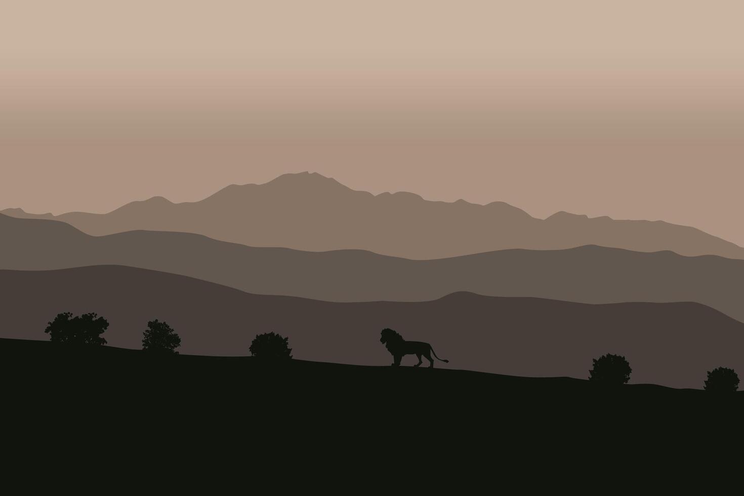 animal in nature. Illustration in flat style. vector