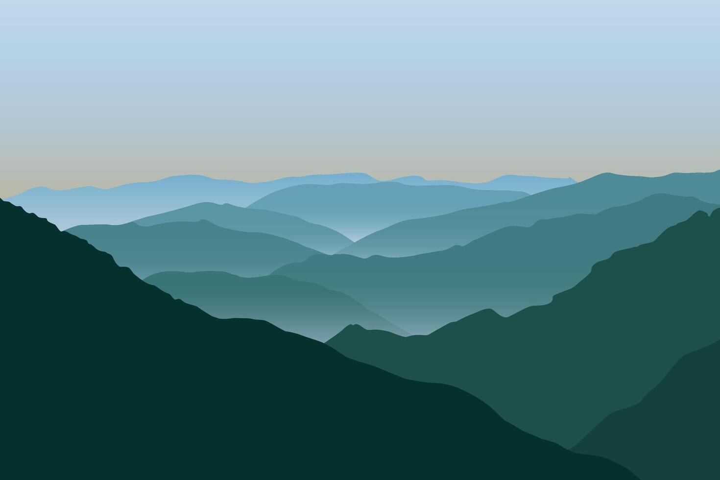 montañas paisaje panorama diseño. ilustración en plano estilo. vector