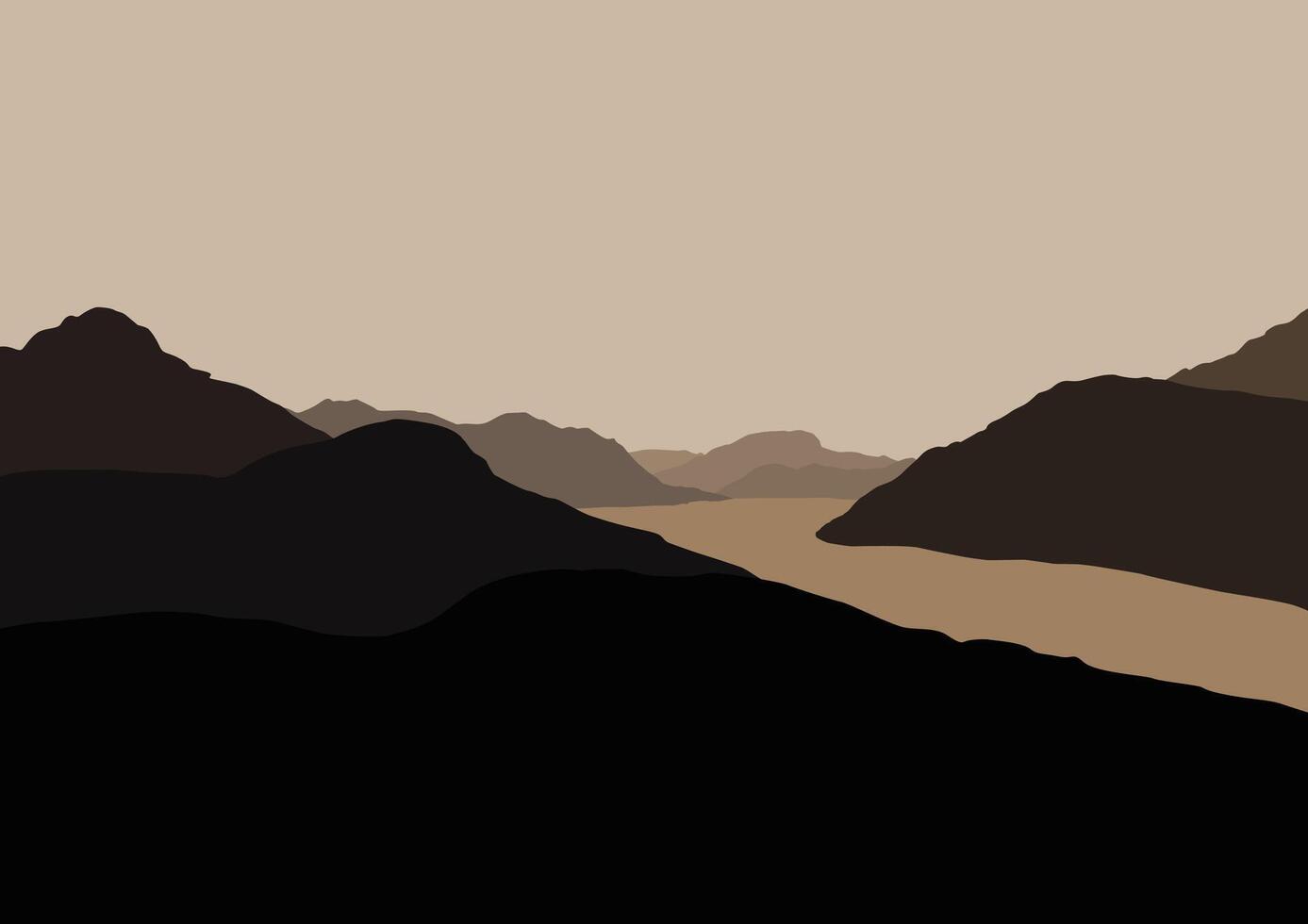landscape mountains. Illustration in a flat style. vector