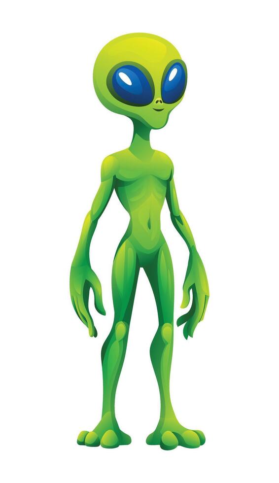 Alien cartoon character Illustration isolated on white background vector