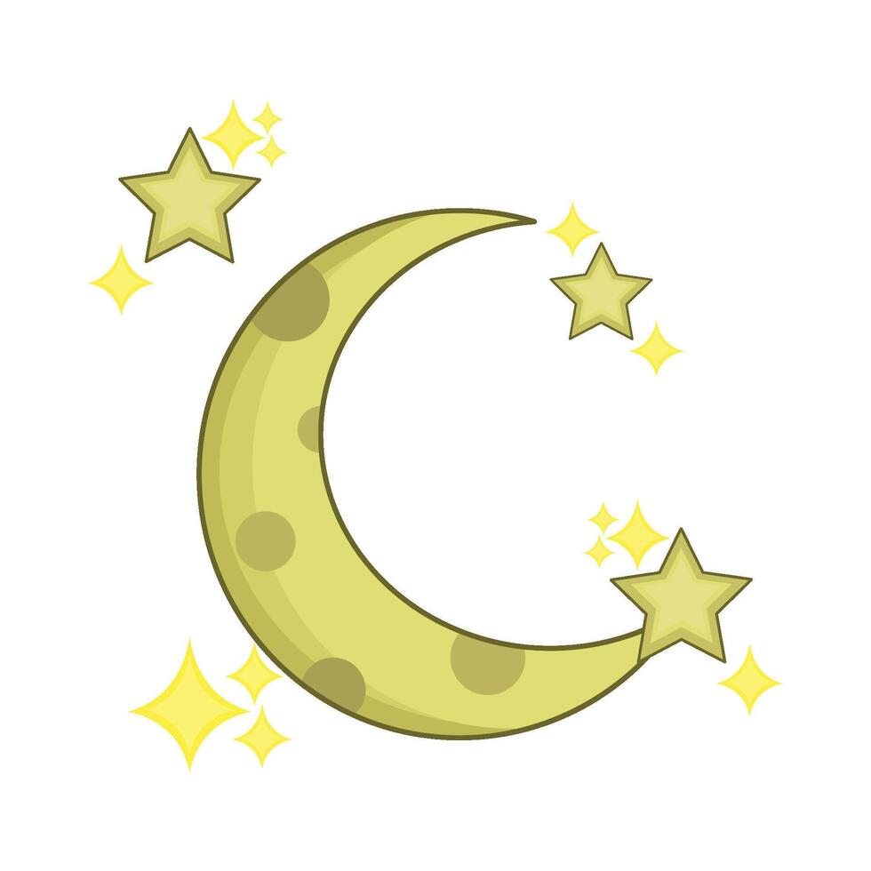 illustration of crescent moon vector