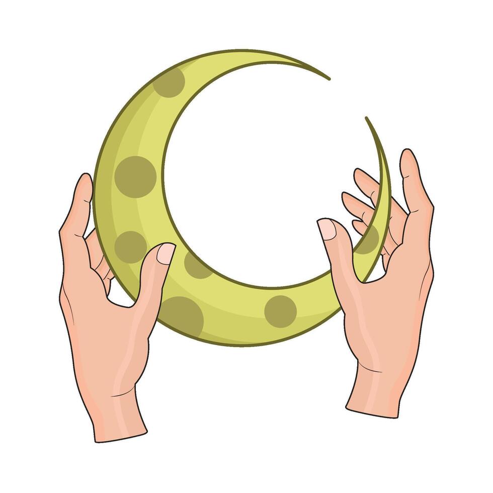 illustration of crescent moon vector