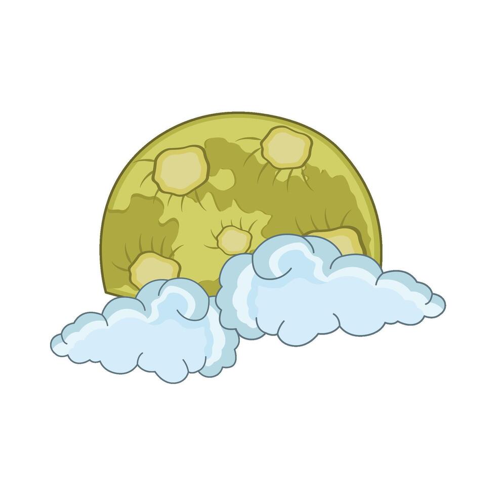 ilustración de Luna y nube vector