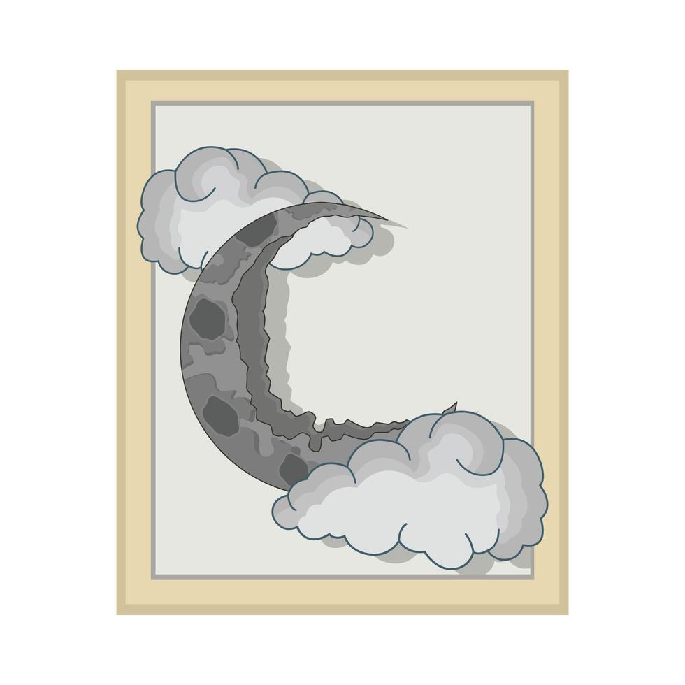 illustration of crescent moon vector