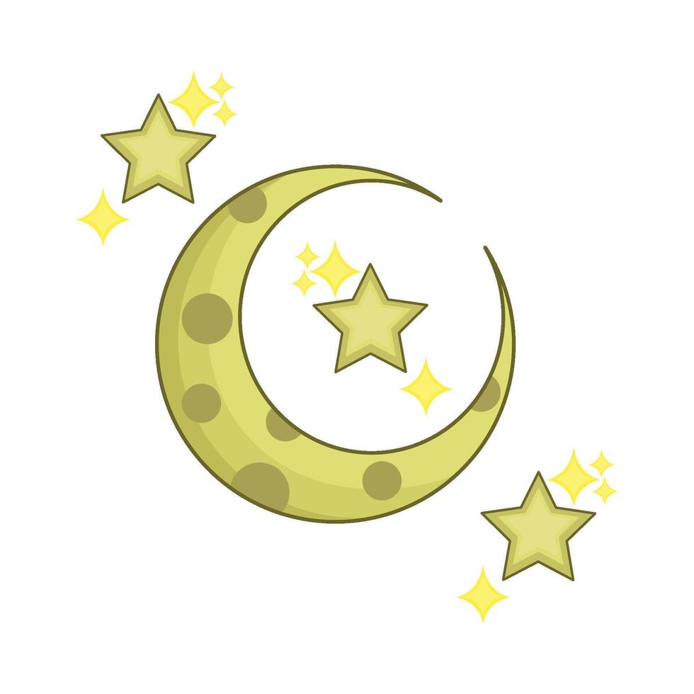 illustration of moon and stars vector