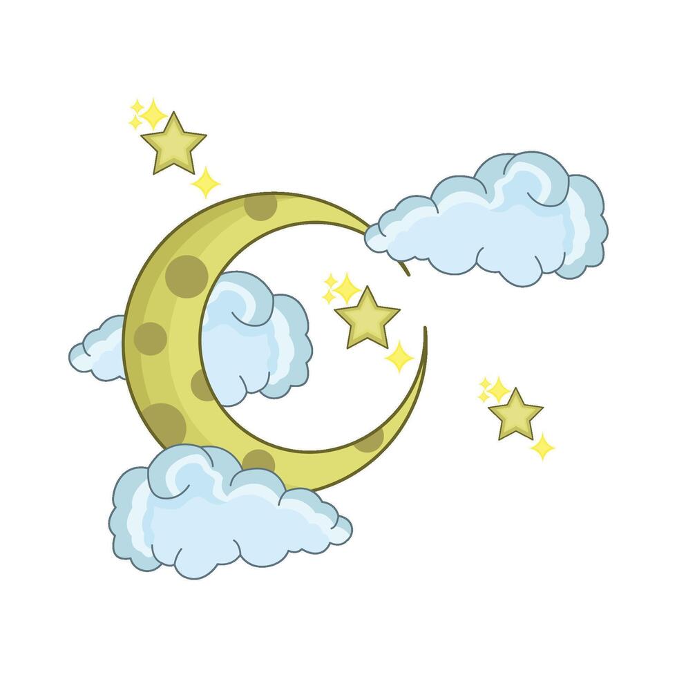 illustration of crescent moon vector