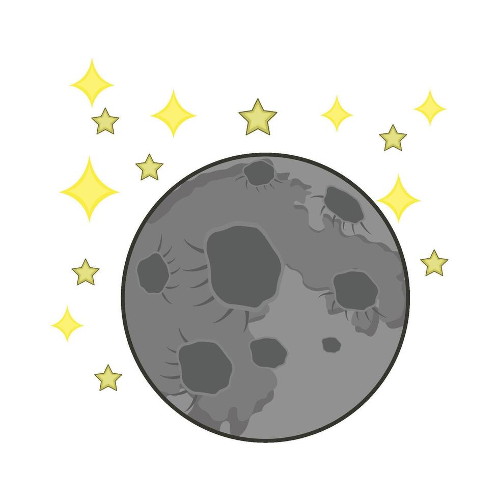 illustration of full moon vector