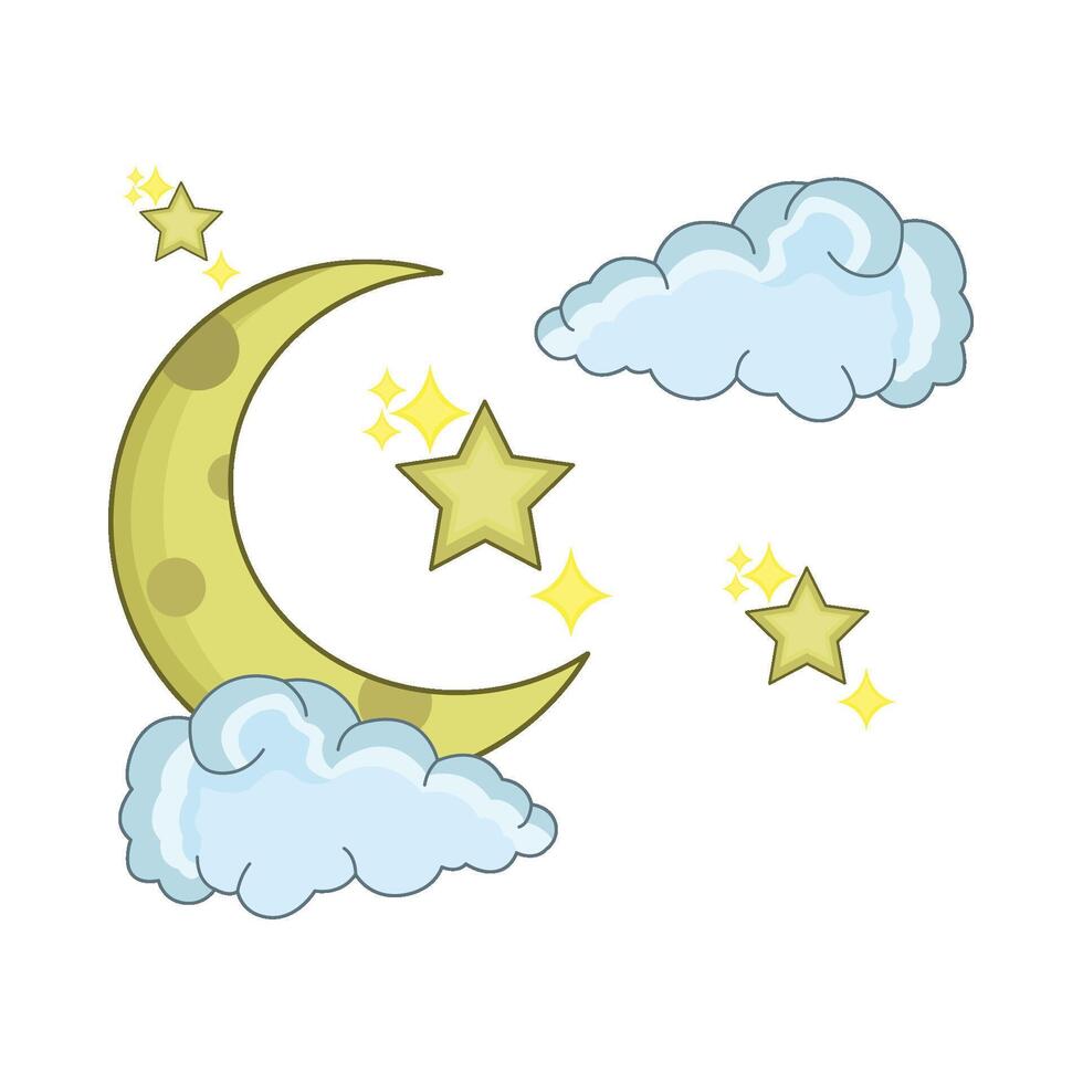 illustration of crescent moon vector