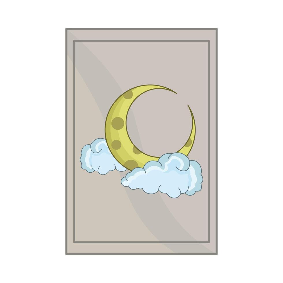 illustration of crescent moon vector