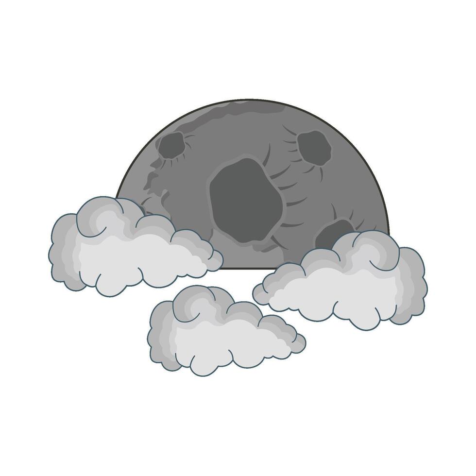 illustration of moon and cloud vector