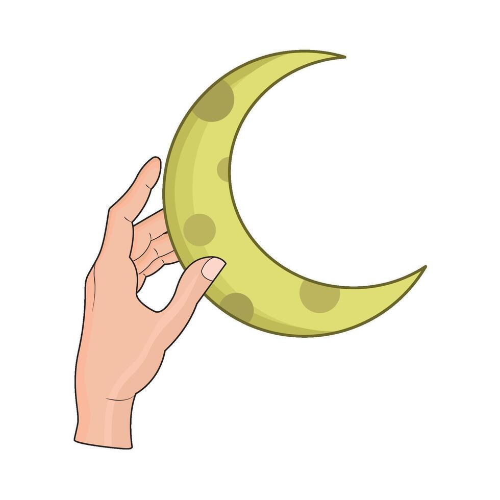 illustration of crescent moon vector