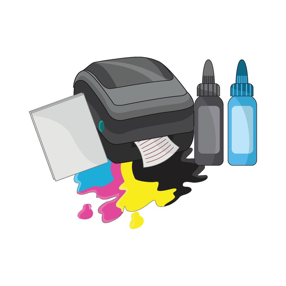 illustration of leaking printer vector