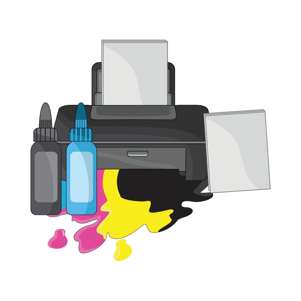 illustration of leaking printer vector