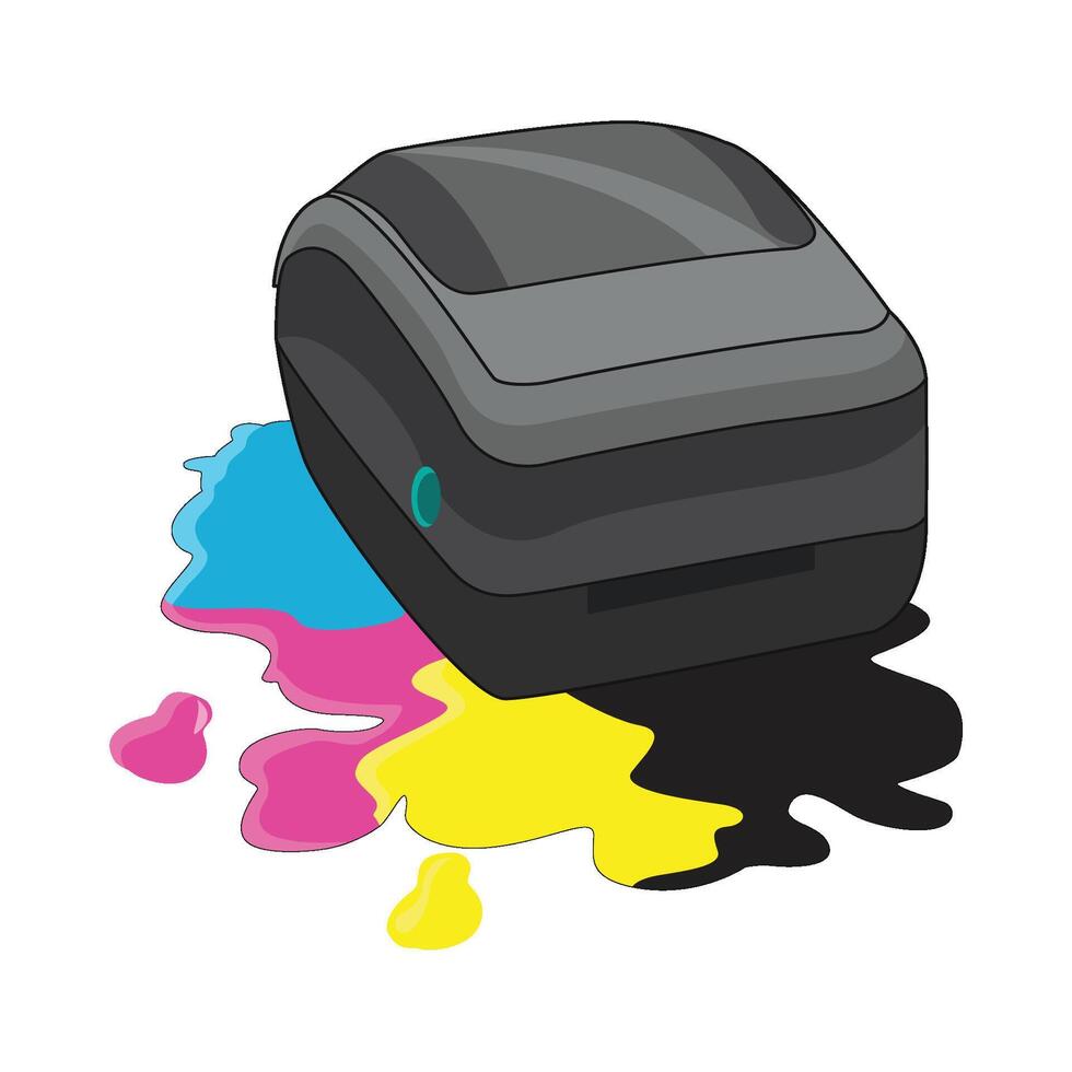 illustration of printer and ink vector