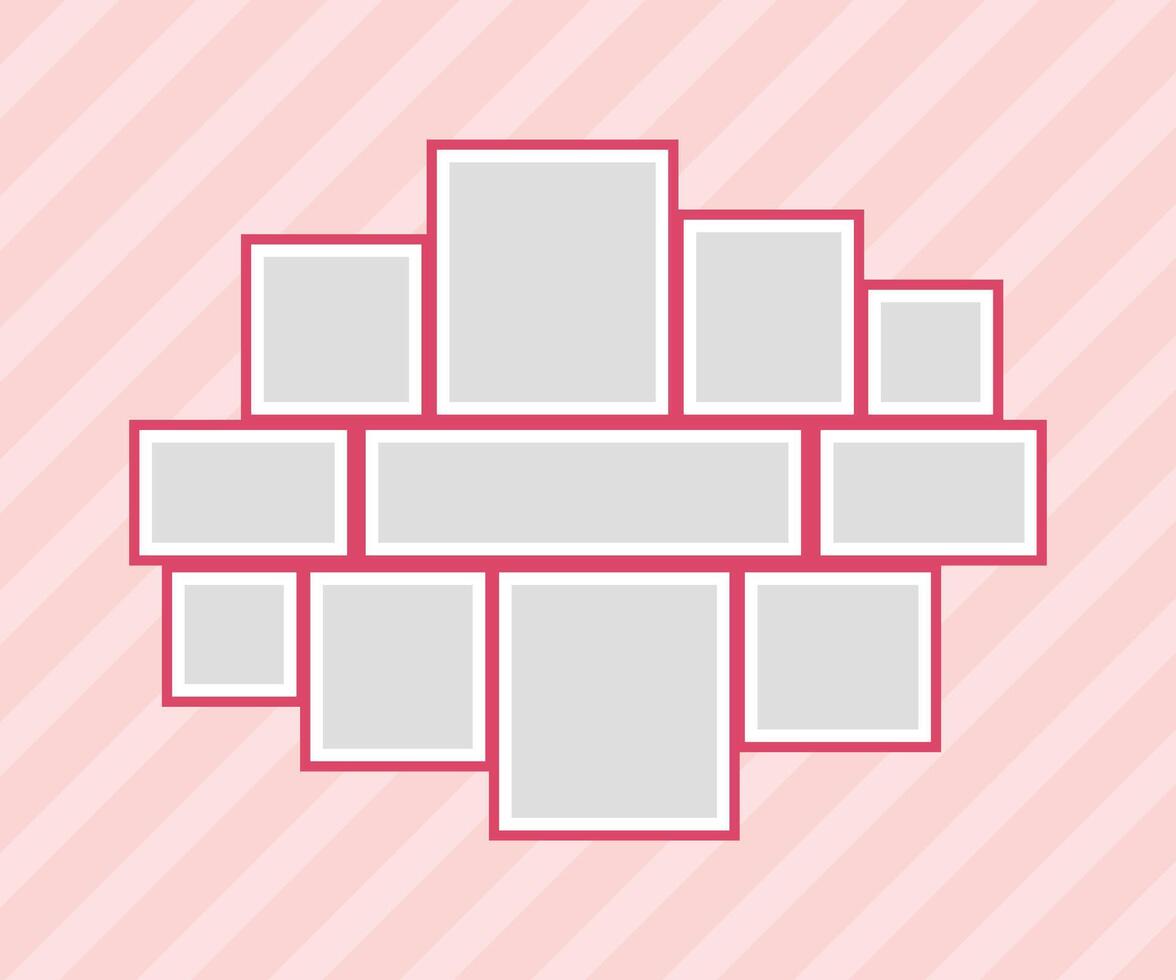 Collage template. Photo frame collage collection. vector