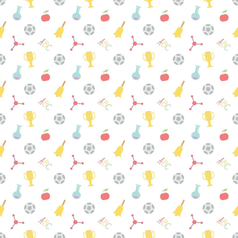Seamless school pattern. Hand drawn doodle school background. Education illustration vector