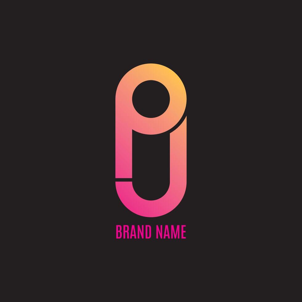 PL initial gradient letter logo design vector