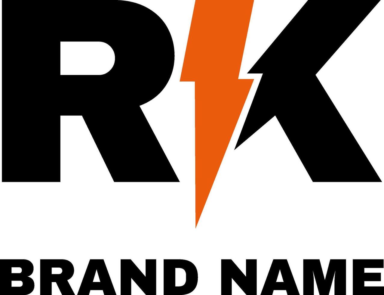 RK electric and flash icon logo design vector