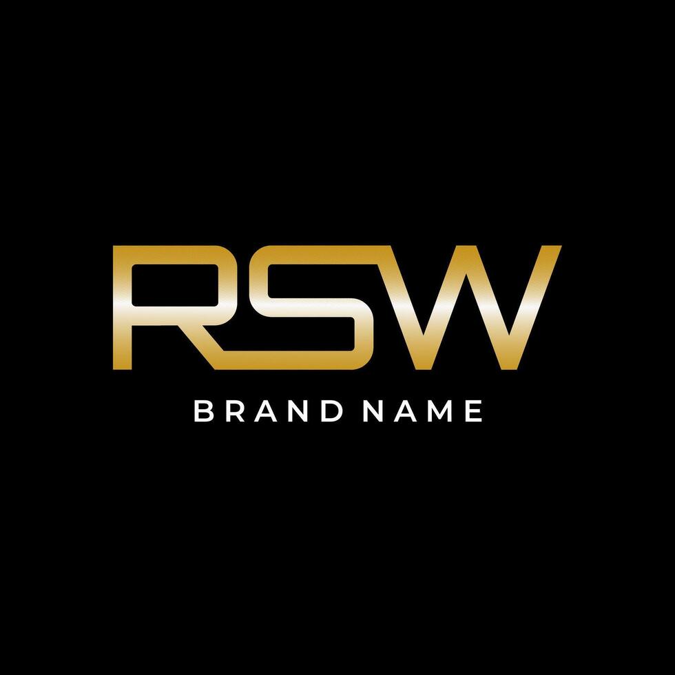 rsw inicial letra logo diseño vector