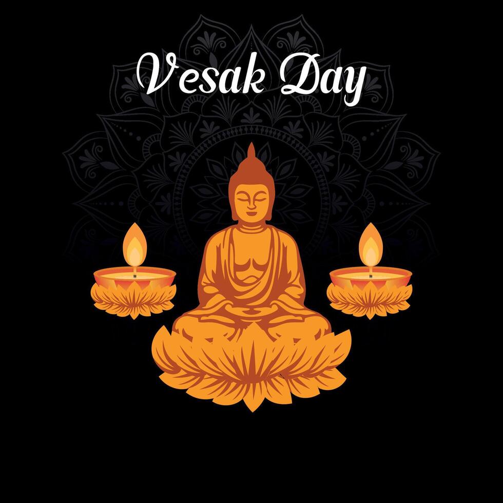 plano vesak día ilustración festival celebracion y vesak día bandera vector